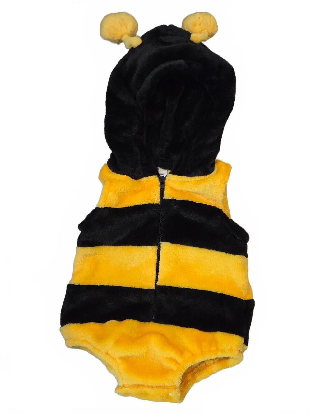 Baby Bee Costume Hooded Sleeveless Plush Romper 0-6M